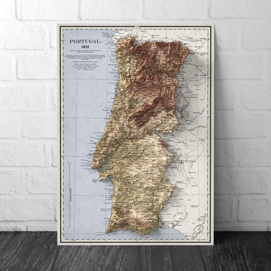 Portugal 1831 Vintage Map Print – Historical Wall Art Poster – Unframed A4 to A2