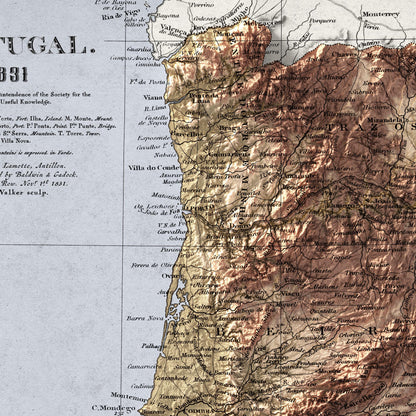 Portugal 1831 Vintage Map Print – Historical Wall Art Poster – Unframed A4 to A2