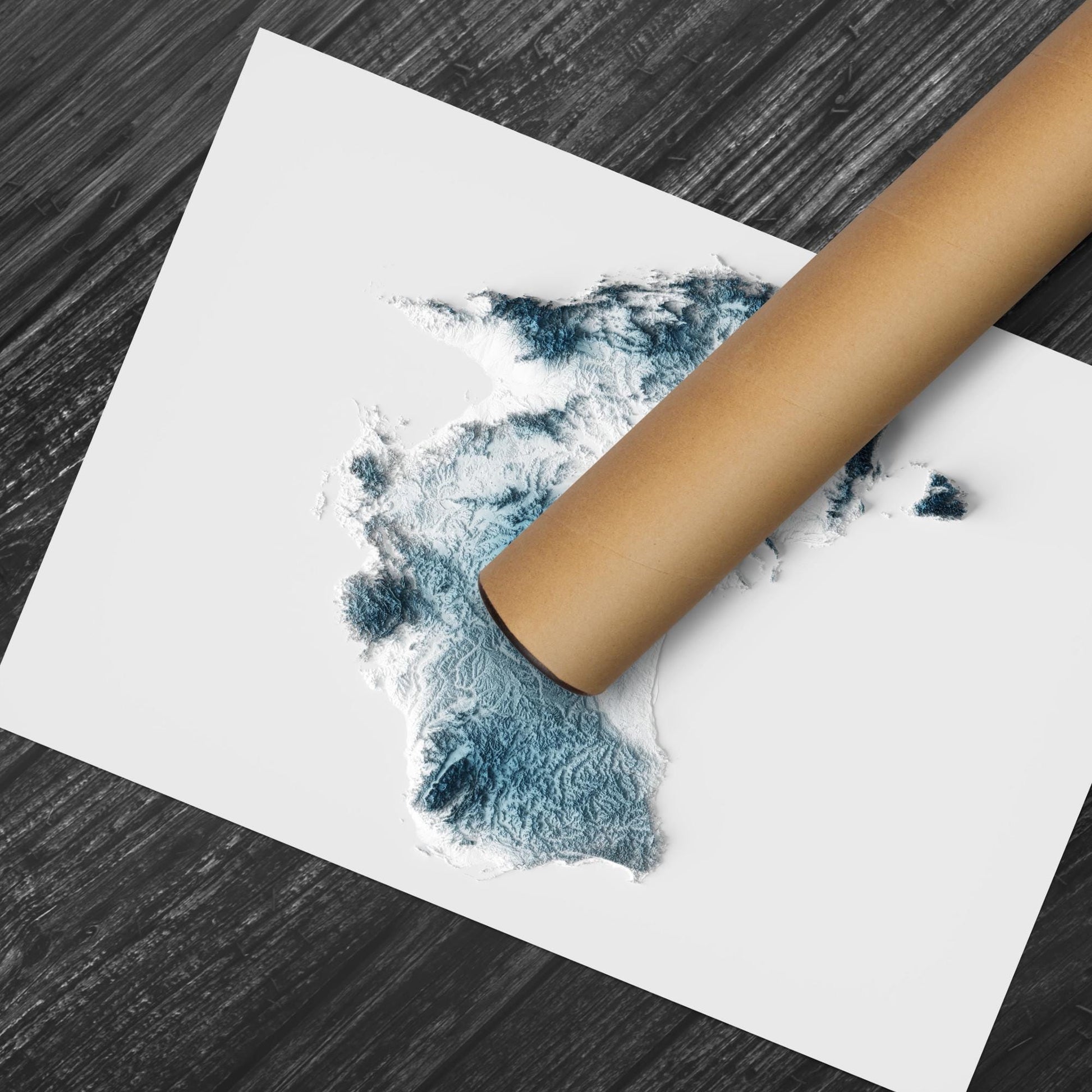 Australia Map Wall Art – Modern Topographic Print – A4 to A2 Unframed Poster