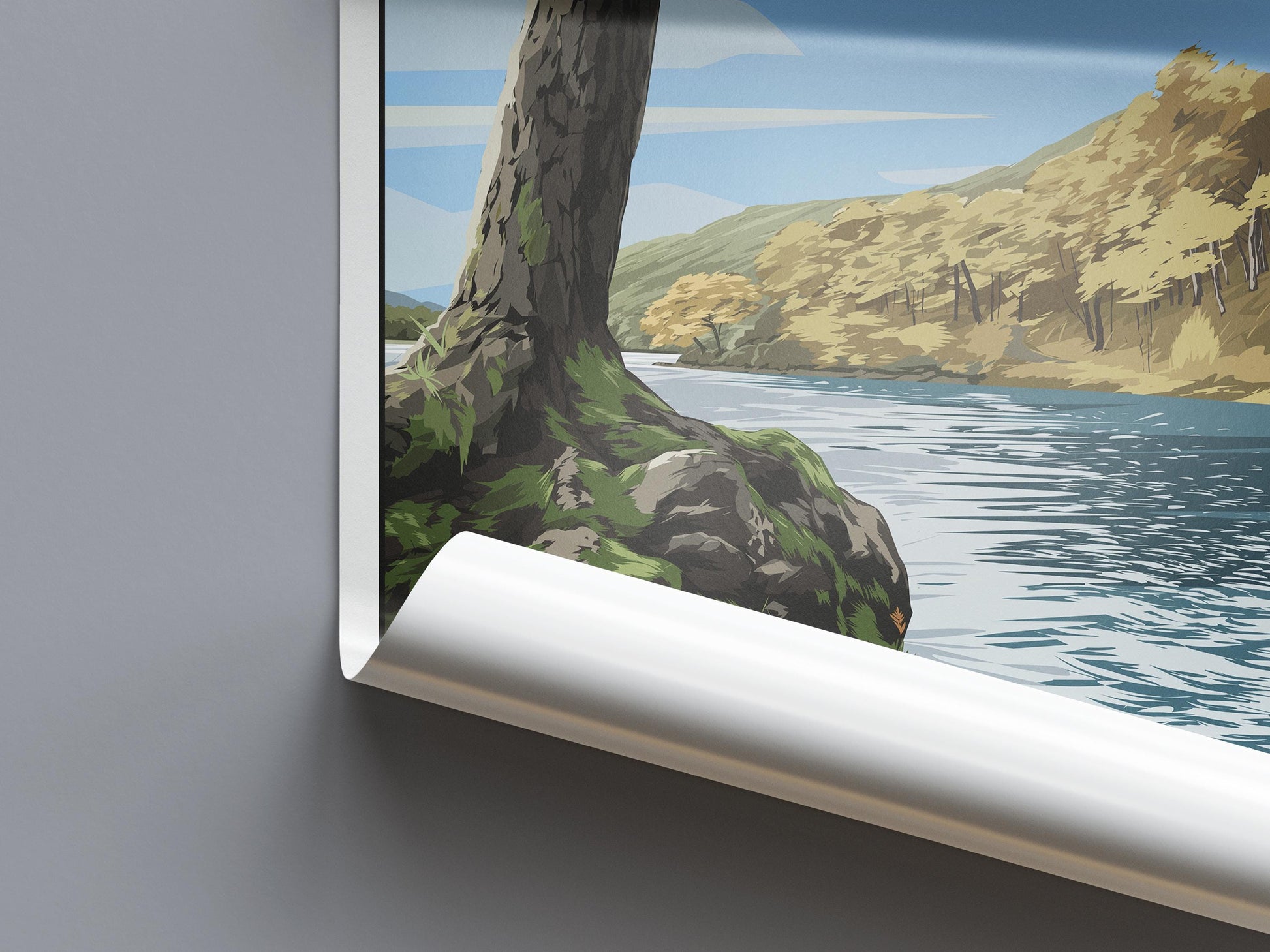Loch Voil Scotland Travel Poster | Vintage-Style Landscape Print A4–A1 | Matt or Satin Paper | Scottish Highlands Wall Art