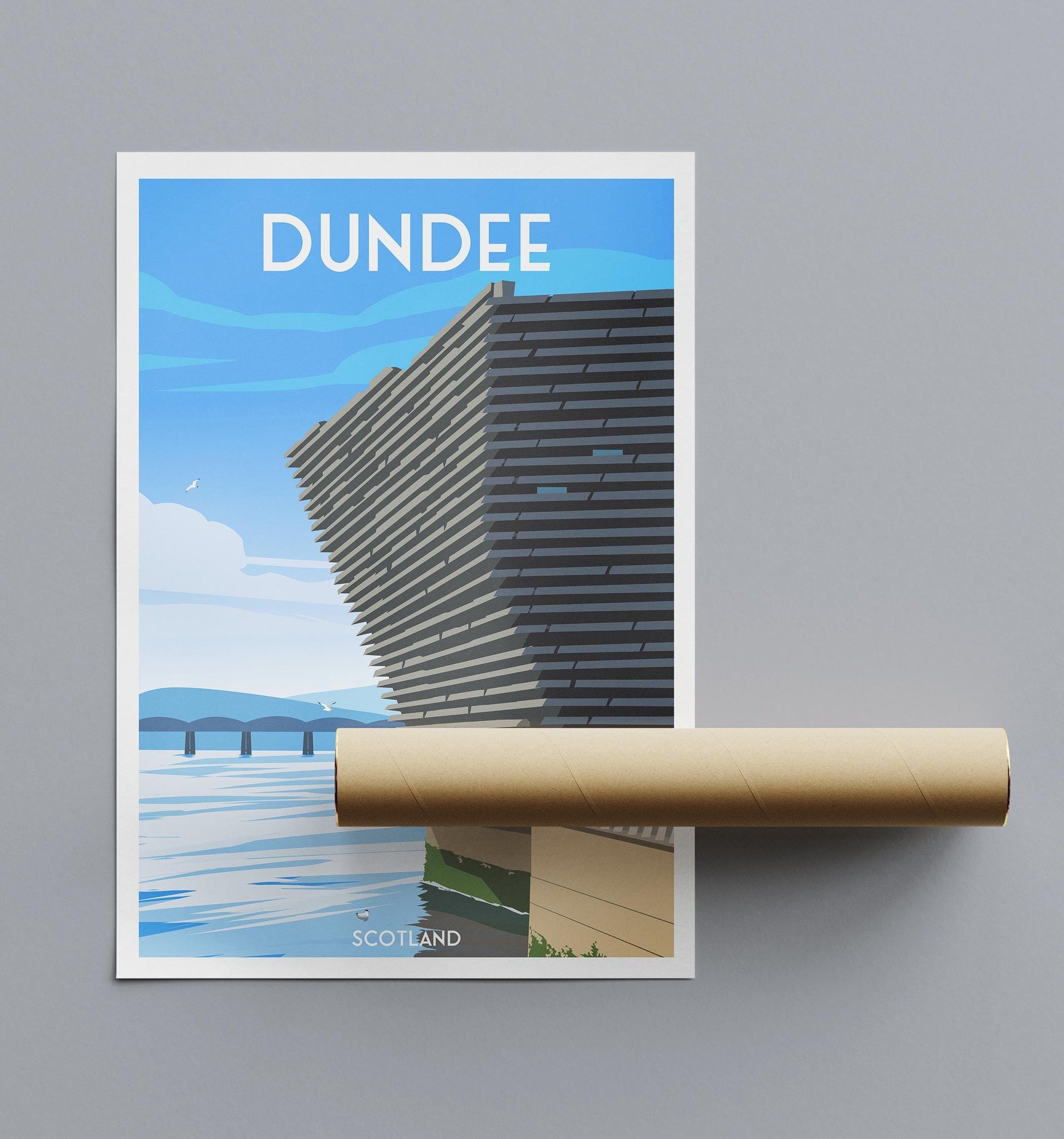 Dundee Travel Poster – V&A Dundee Wall Art Print (A4 to A1, Matt or Satin Finish)