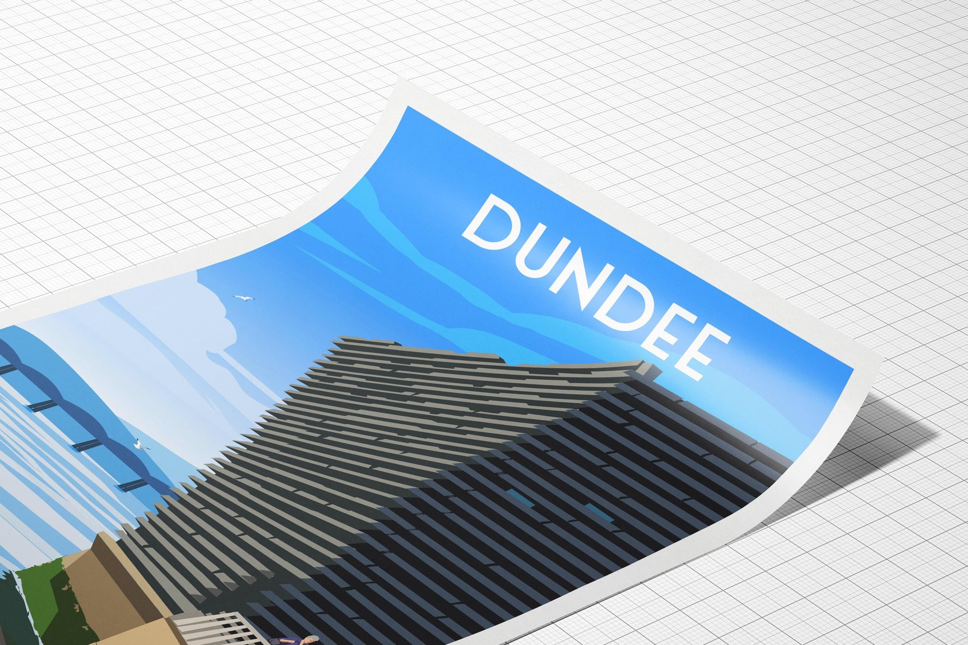 Dundee Travel Poster – V&A Dundee Wall Art Print (A4 to A1, Matt or Satin Finish)