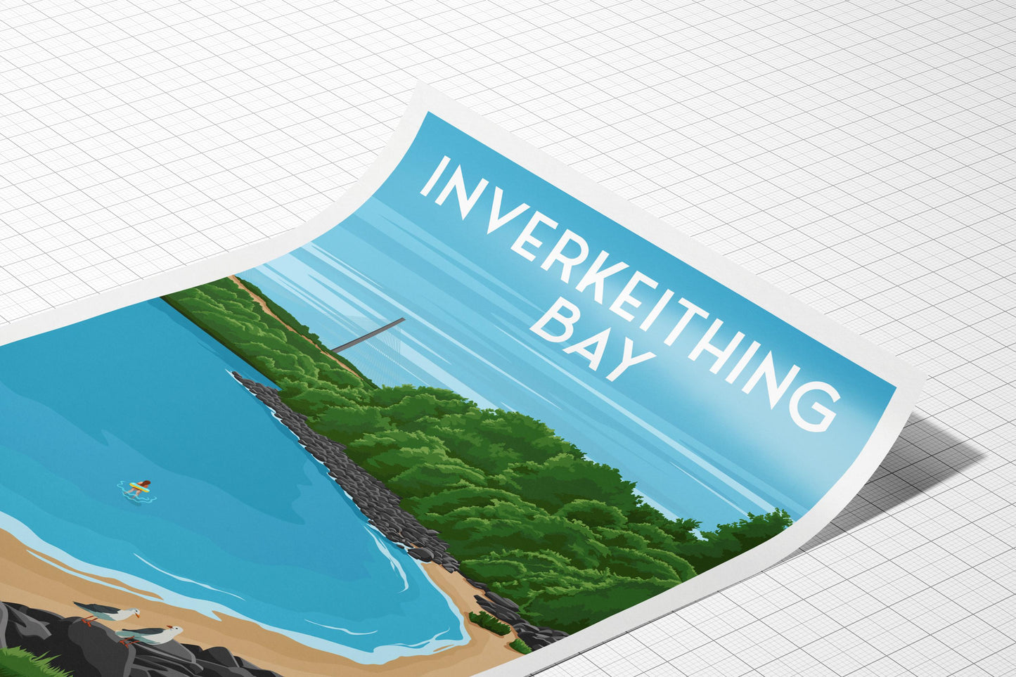 Inverkeithing Bay – Coastal Travel Poster Print - Fife - Scotland