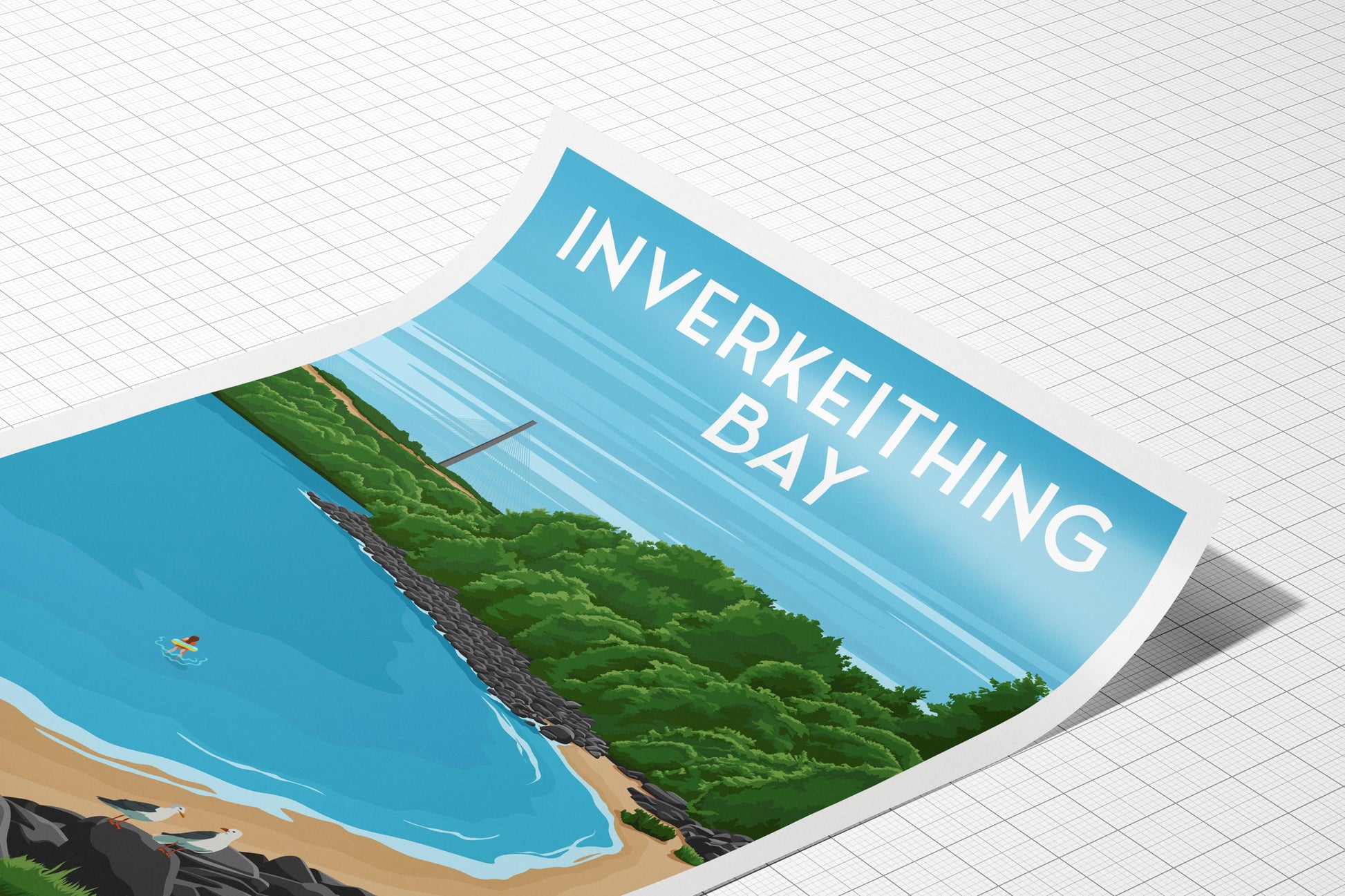 Inverkeithing Bay – Coastal Travel Poster Print - Fife - Scotland