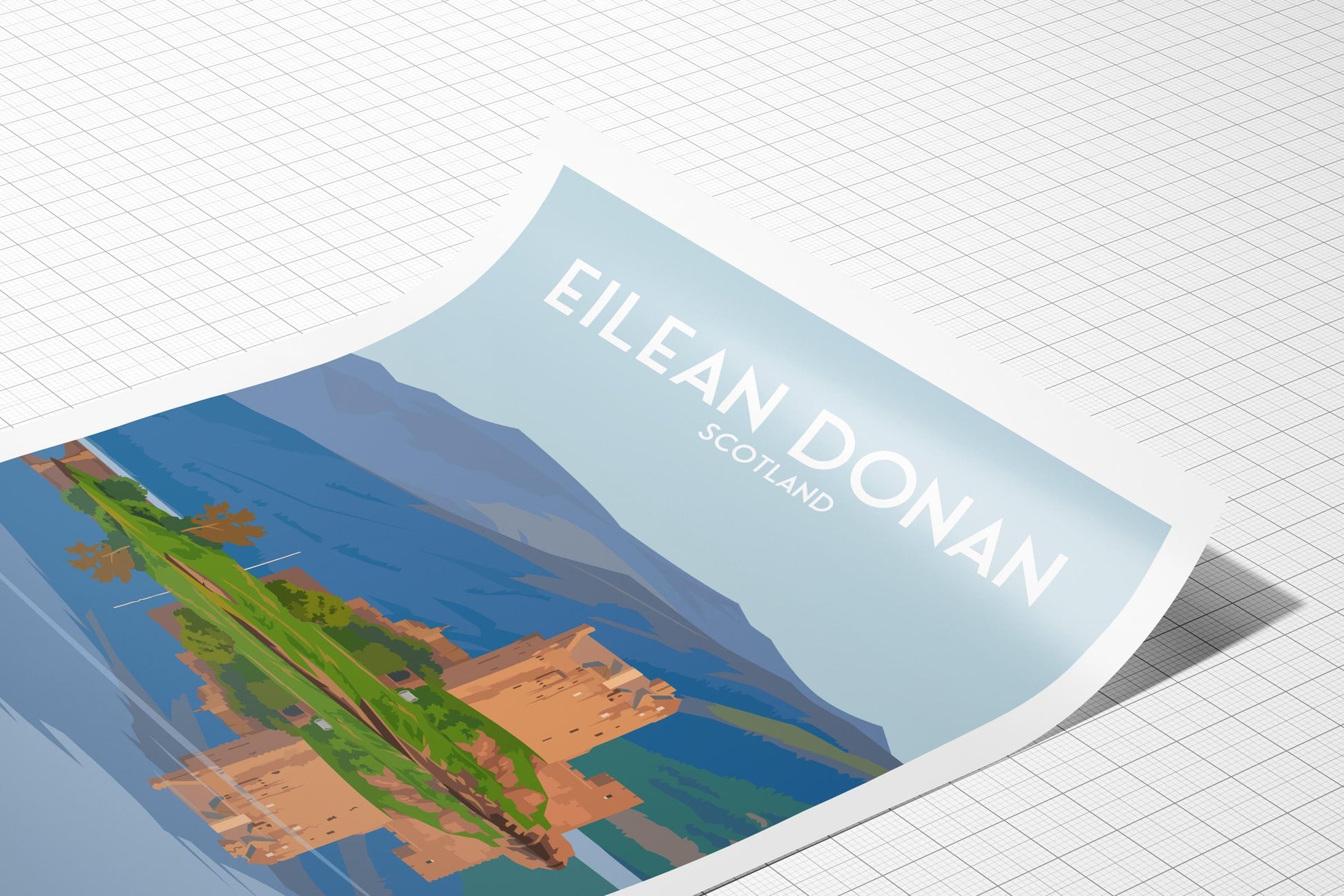 Eilean Donan Castle Travel Poster | Scotland Wall Art Print | A4 – A1 Sizes | Matt or Satin Finish