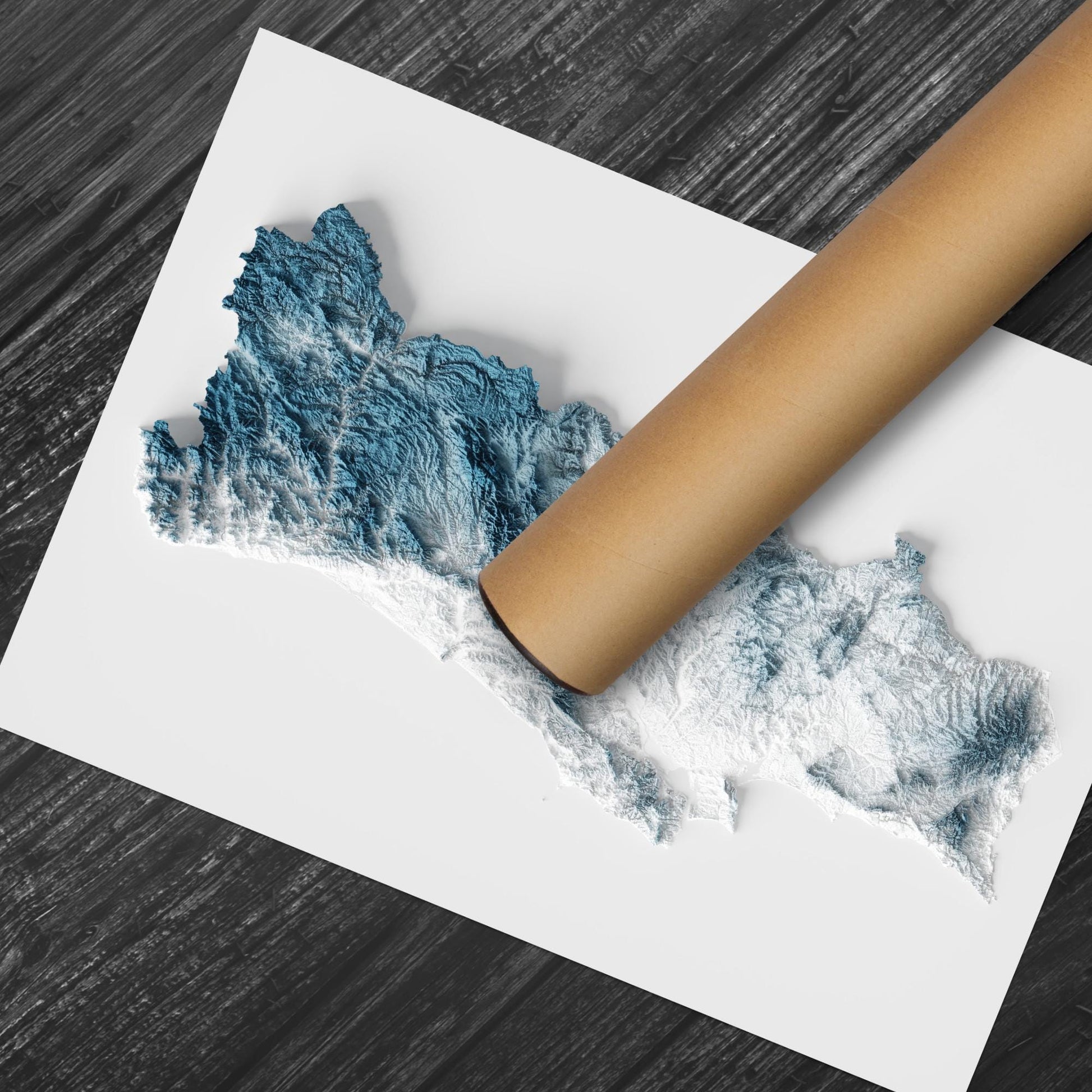Portugal Map Wall Art Print – Modern Topographic Poster of Portugal – A4 to A2 Unframed
