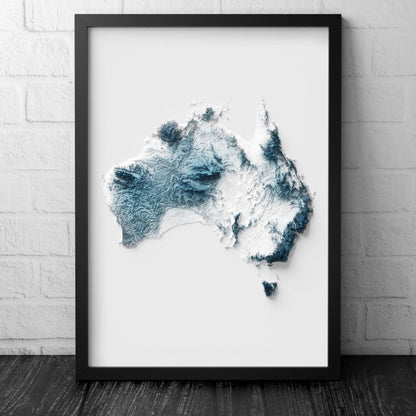 Australia Map Wall Art – Modern Topographic Print – A4 to A2 Unframed Poster