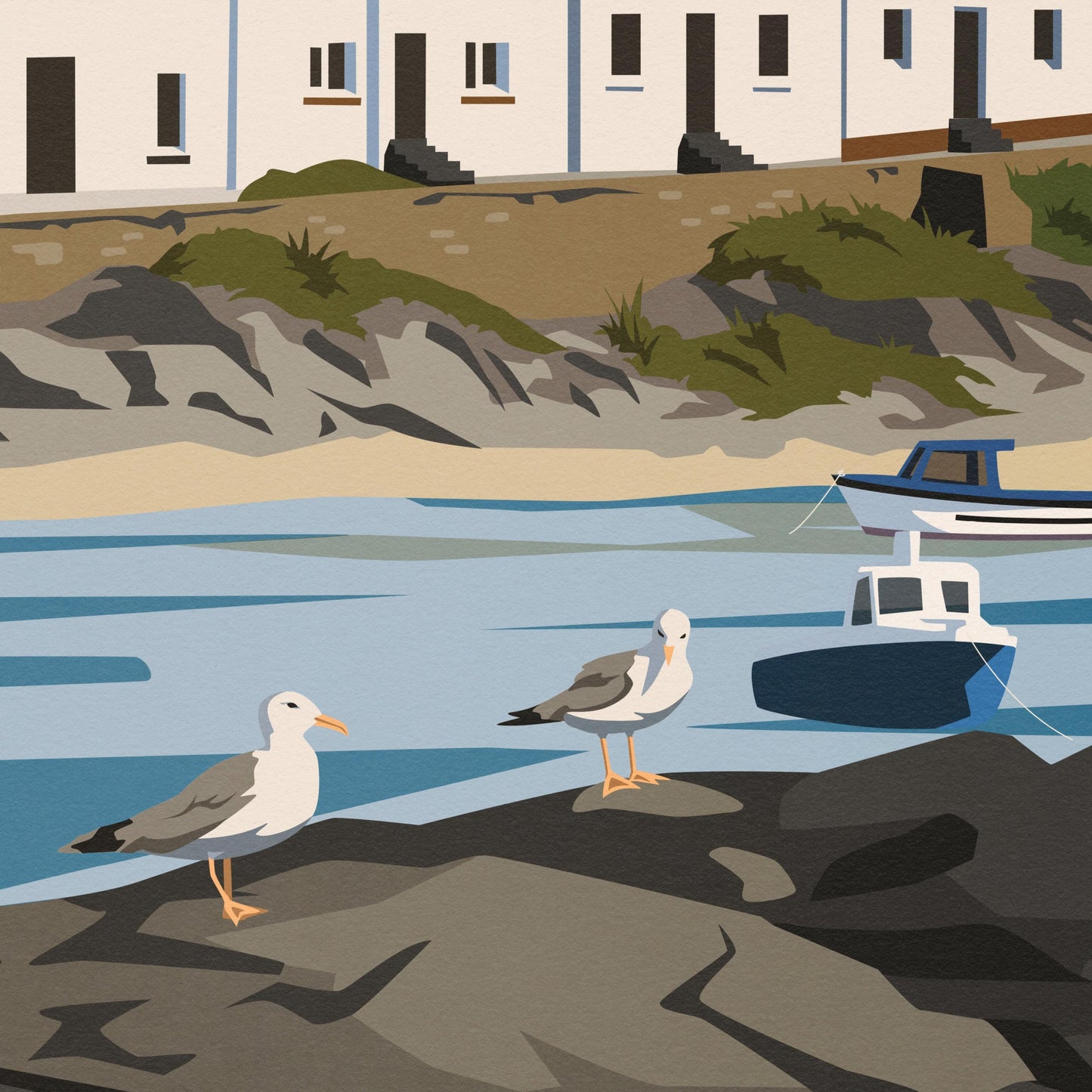 Portnahaven Islay Travel Poster | Coastal Wall Art Print of Scotland | A4 A3 A2 A1 | Matt or Satin Finish