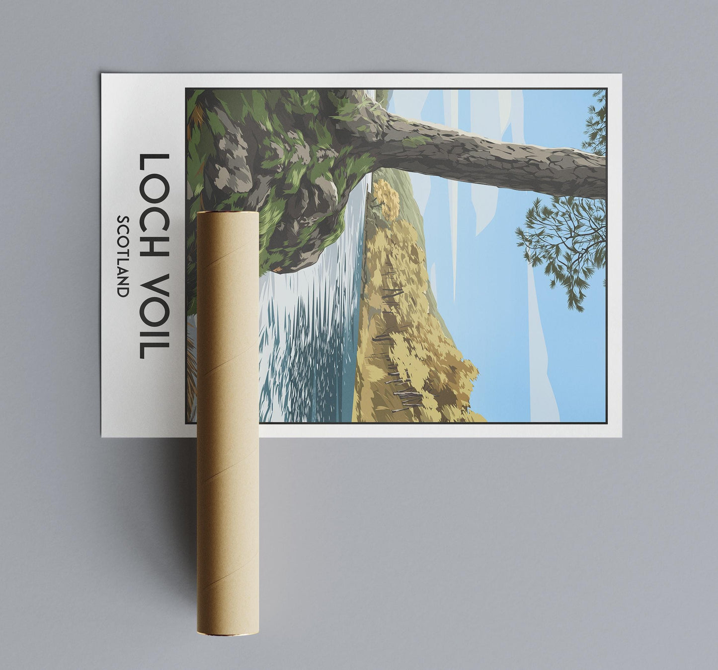 Loch Voil Scotland Travel Poster | Vintage-Style Landscape Print A4–A1 | Matt or Satin Paper | Scottish Highlands Wall Art