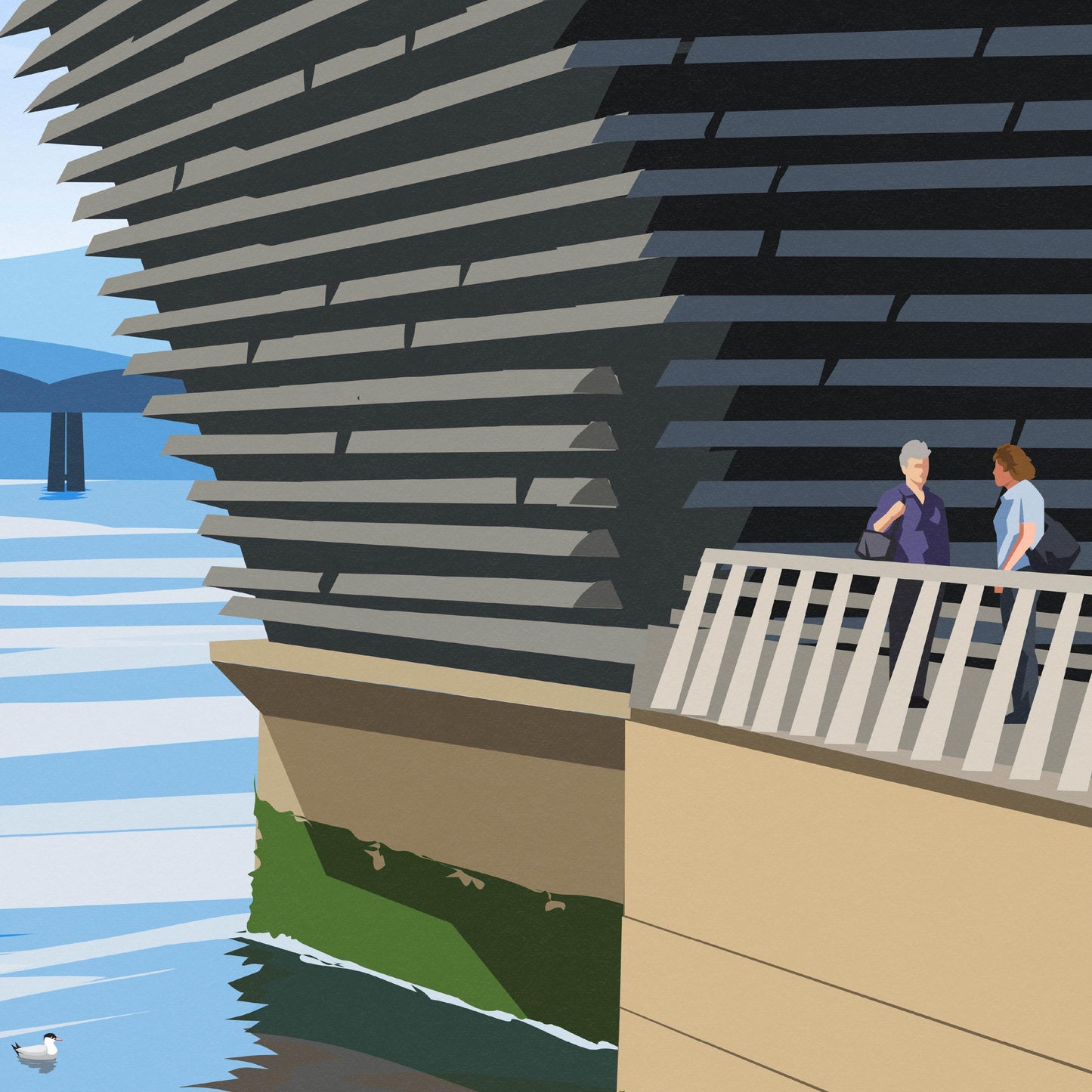 Dundee Travel Poster – V&A Dundee Wall Art Print (A4 to A1, Matt or Satin Finish)
