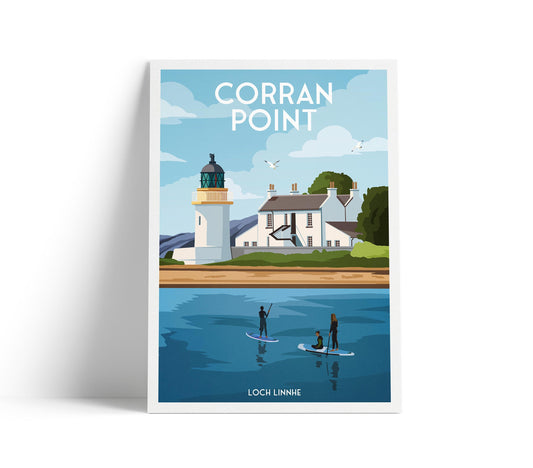 Corran Point Lighthouse Travel Poster – Loch Linnhe - Scotland