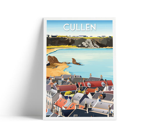Cullen Print - Moray Firth - Scotland - Travel Poster - Three Kings - Coastal Charm
