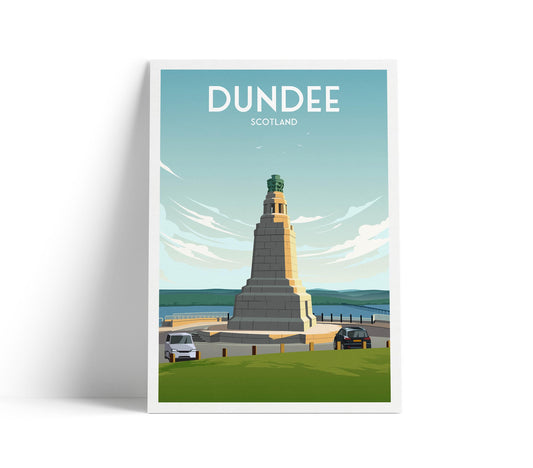 Dundee Law Travel Poster – Scotland Wall Art Print | A4–A1 Sizes | Matt or Satin Finish
