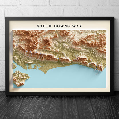 South Downs Way Trail Map Poster | Walking Route Wall Art | A4–A1 | Matt or Satin Finish