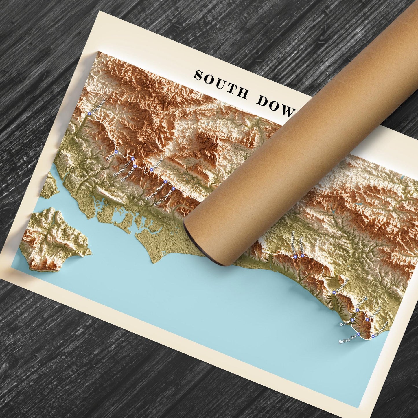 South Downs Way Trail Map Poster | Walking Route Wall Art | A4–A1 | Matt or Satin Finish