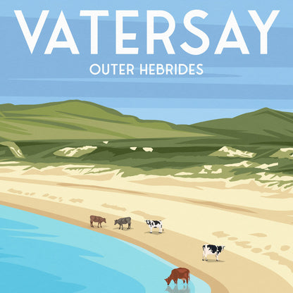 Vatersay Travel Poster – Outer Hebrides Wall Art Print | Scottish Island Decor