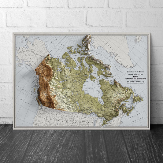 Map of Canada – Vintage Style Wall Art Print – A2, A1 – Matt or Satin Poster