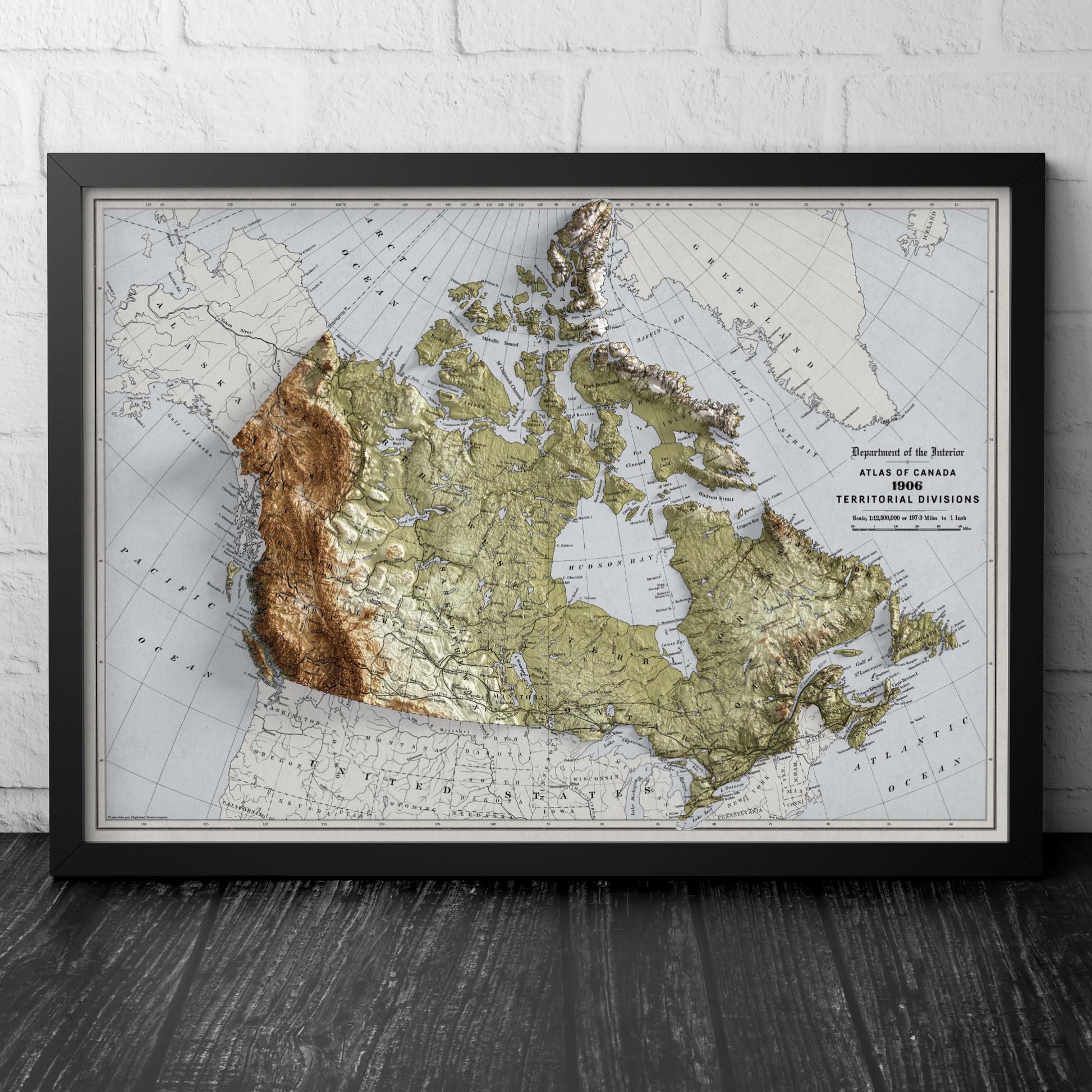 Map of Canada – Vintage Style Wall Art Print – A2, A1 – Matt or Satin Poster