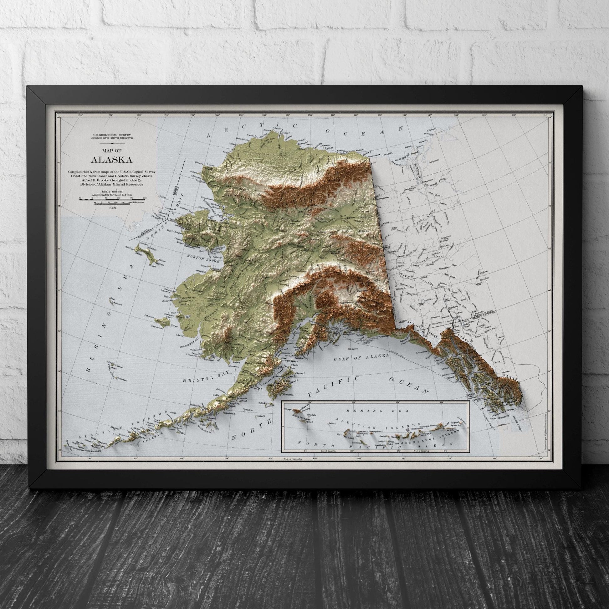 Alaska Map | Topographic map | Shaded relief map | USA