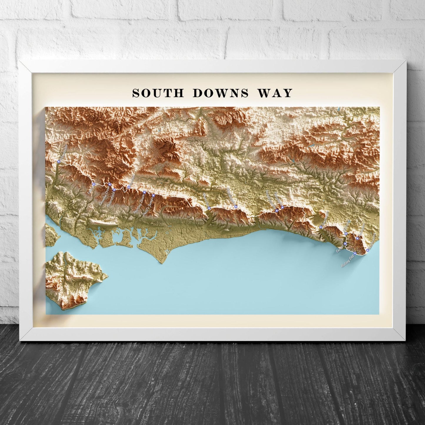 South Downs Way Trail Map Poster | Walking Route Wall Art | A4–A1 | Matt or Satin Finish