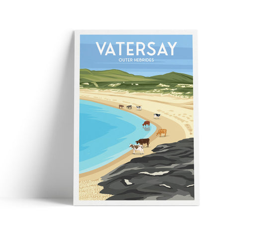 Vatersay Travel Poster – Outer Hebrides Wall Art Print | Scottish Island Decor