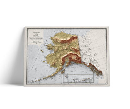 Alaska Map | Topographic map | Shaded relief map | USA