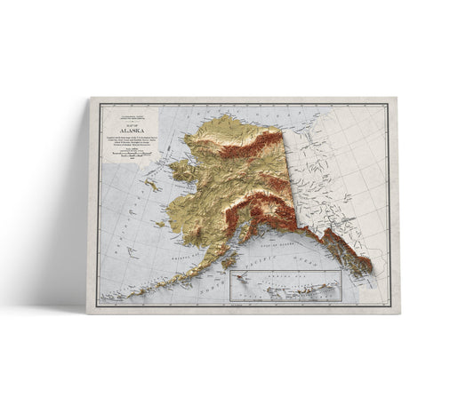 Alaska Map | Topographic map | Shaded relief map | USA