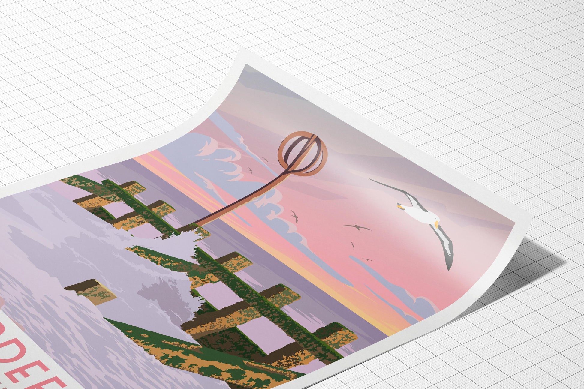 Aberdeen Travel Poster – Scottish Coast Wall Art Print