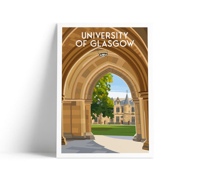 University of Glasgow Travel Poster – Cloisters View - Scotland