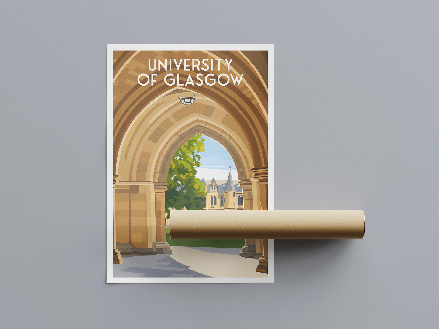 University of Glasgow Travel Poster – Cloisters View - Scotland