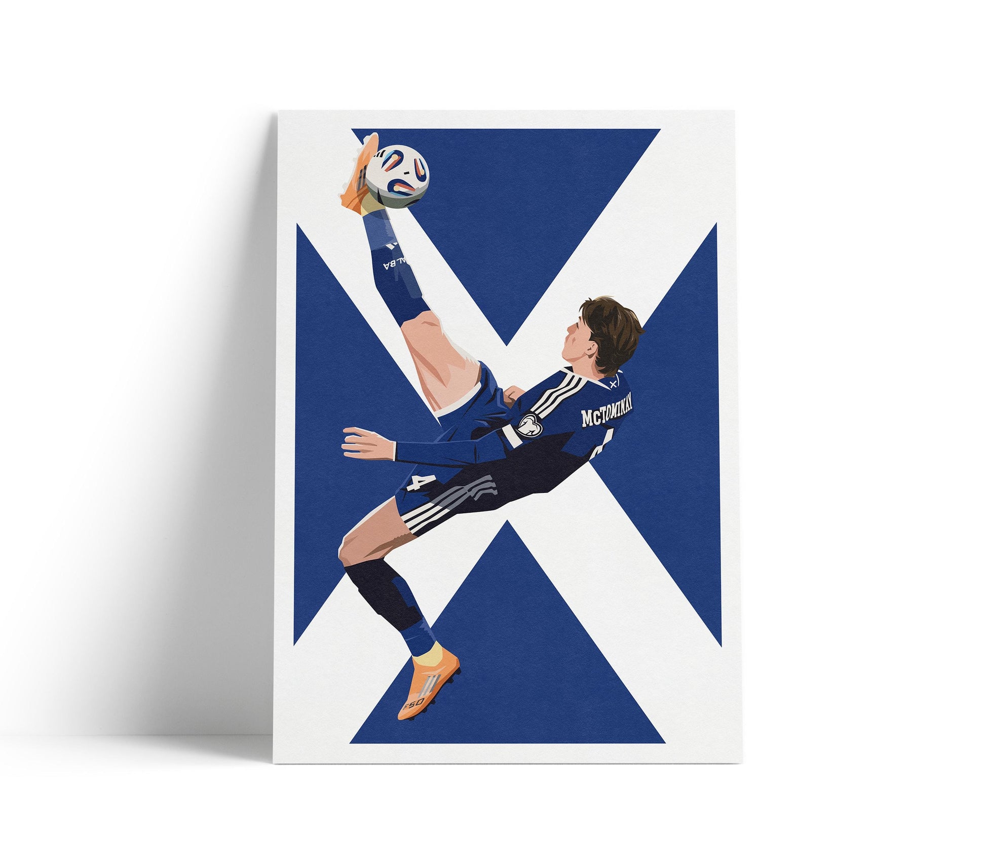 Scott McTominay Scotland Poster – Overhead Kick Goal Football Artwork | Scottish Football Gift | Art Illustration Print - Flag