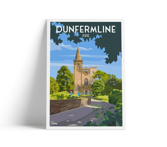 Dunfermline Abbey Travel Poster | Fife Scotland Wall Art | Scottish Architecture Print