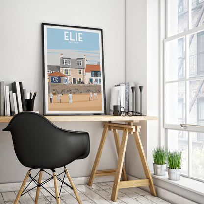 Elie Print - Beach Cricket - East Neuk - Fife Coastal Path - Travel Poster - Elie and Earlsferry - Leven