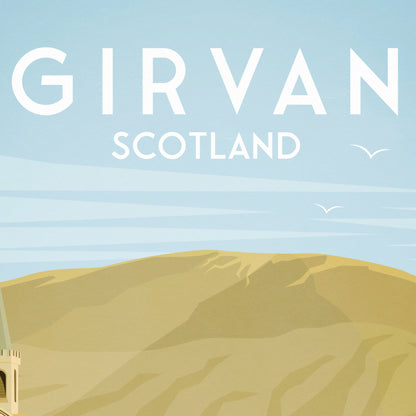 Girvan Travel Poster - Coastal Beauty and Serenity | Carrick | South Ayrshire | Scotland | Firth of Clyde | Vintage Style Print