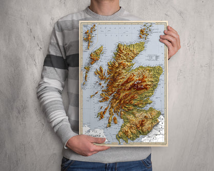 Vintage Map of Scotland - Topographic Bartholomew Map Print - 2D Giclée Print - Retro - Geological Map