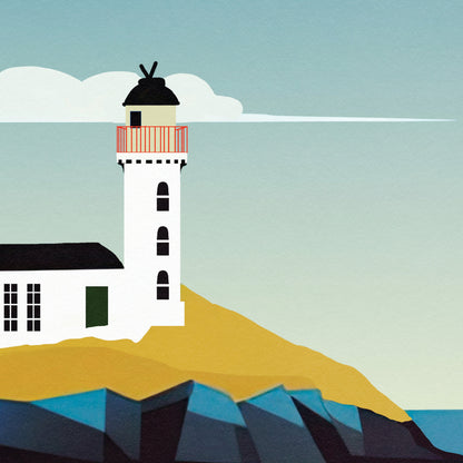 Isle of May Travel Poster - Puffin and Lighthouse | Firth of Forth | Vintage-Inspired Print