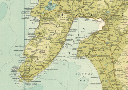 Isle of Islay Map | Old Antique Map | 1912 | Bartholomew|  Old Map Wall Print| Poster Wall Art|Wall Art |Scottish Maps| Vintage Print