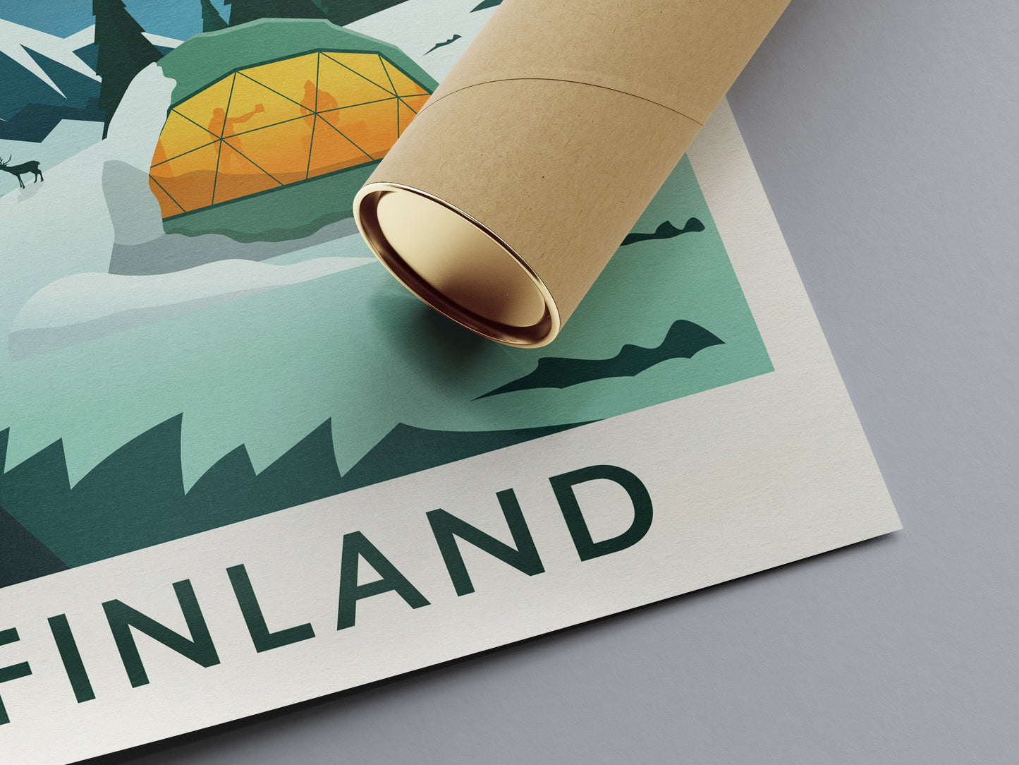 Finland Travel Poster featuring the Northern Lights