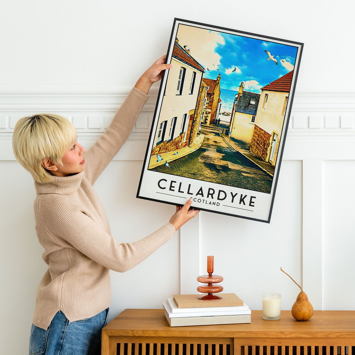 Cellardyke Print, Fife Travel Poster, Fife East Neuk Wall Art, Scottish Gift