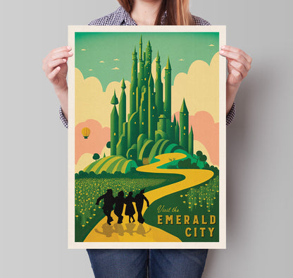 Emerald City Print | The Emerald City Vintage Style Travel Poster | Wizard of Oz Poster | Gift | Birthday Present | Home Decor Artwork