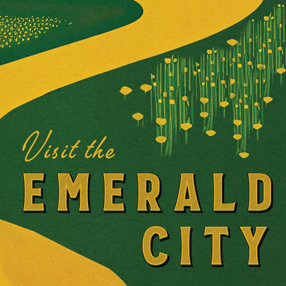 Emerald City Print | The Emerald City Vintage Style Travel Poster | Wizard of Oz Poster | Gift | Birthday Present | Home Decor Artwork