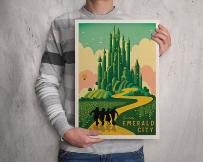 Emerald City Print | The Emerald City Vintage Style Travel Poster | Wizard of Oz Poster | Gift | Birthday Present | Home Decor Artwork