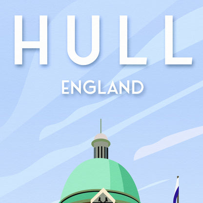 Hull Print - City Hall - Kingston-Upon-Hull Travel Poster - East Riding Of Yorkshire