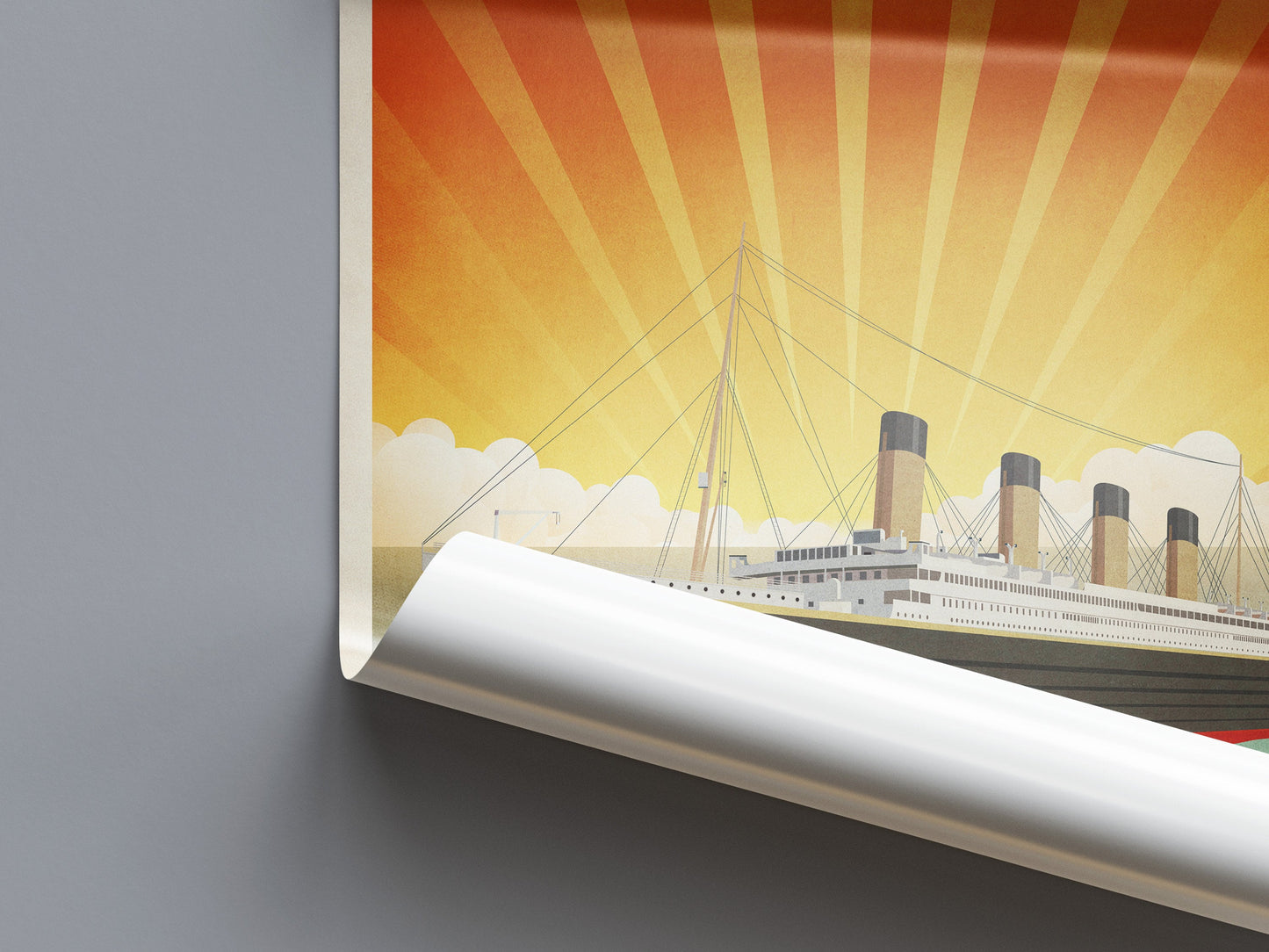 Titanic Travel Poster, Retro Illustration of RMS Titanic