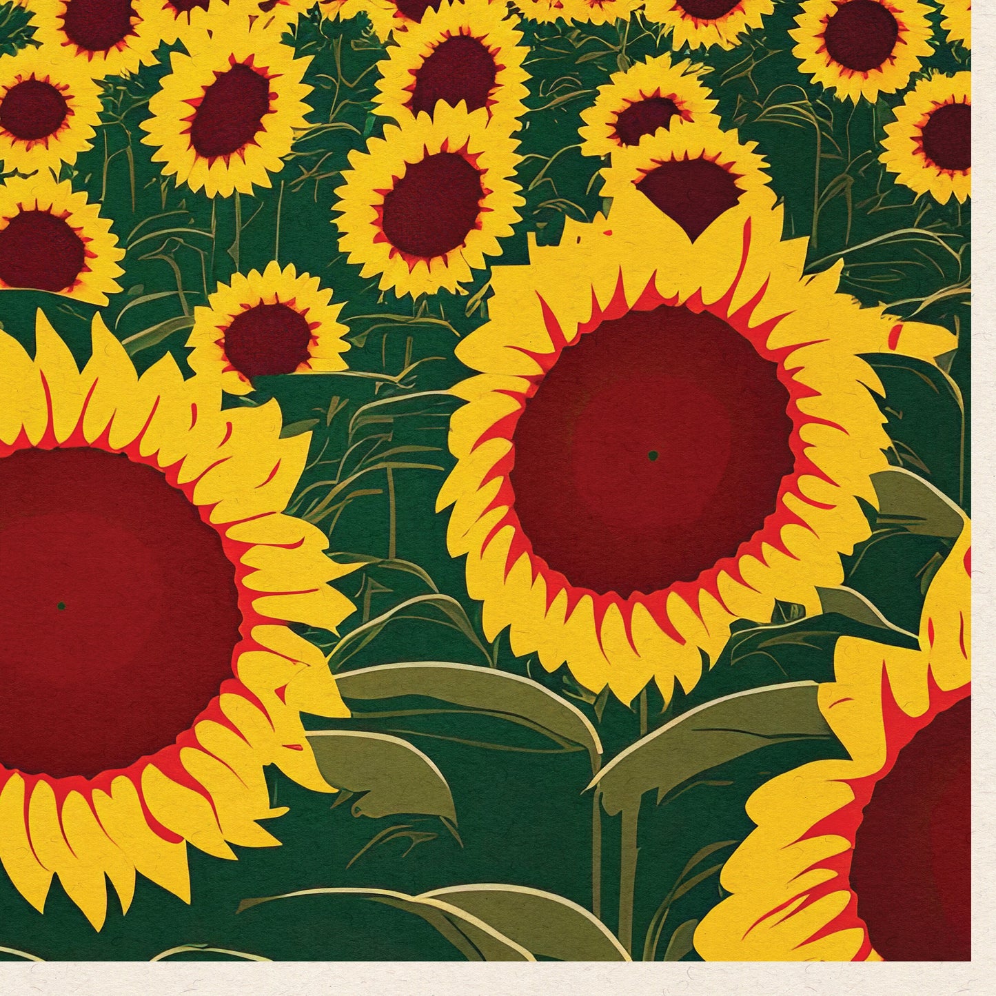 Kansas Travel Poster Print | Sunflowers | Art Wall Decor| Kansas Wall Art | America | Kansas Landscape | Travel Poster | Gift