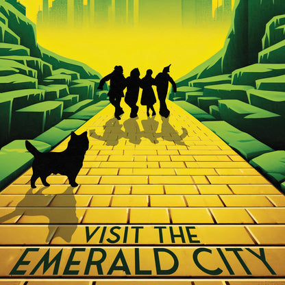 Emerald City Print | The Emerald City Vintage Style Travel Poster | Wizard of Oz Poster | Gift | Birthday Present | Home Decor Artwork