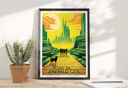 Emerald City Print | The Emerald City Vintage Style Travel Poster | Wizard of Oz Poster | Gift | Birthday Present | Home Decor Artwork