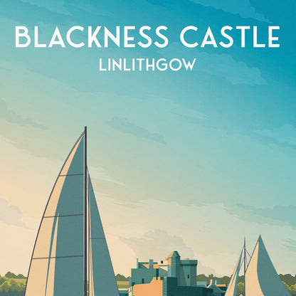 Blackness Castle Travel Poster - A Scottish Heritage Gem - Linlithgow Print | Travel Poster | Scotland Wall Art