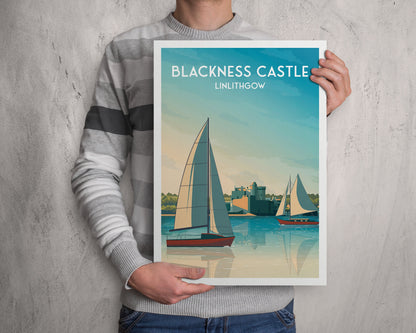 Blackness Castle Travel Poster - A Scottish Heritage Gem - Linlithgow Print | Travel Poster | Scotland Wall Art