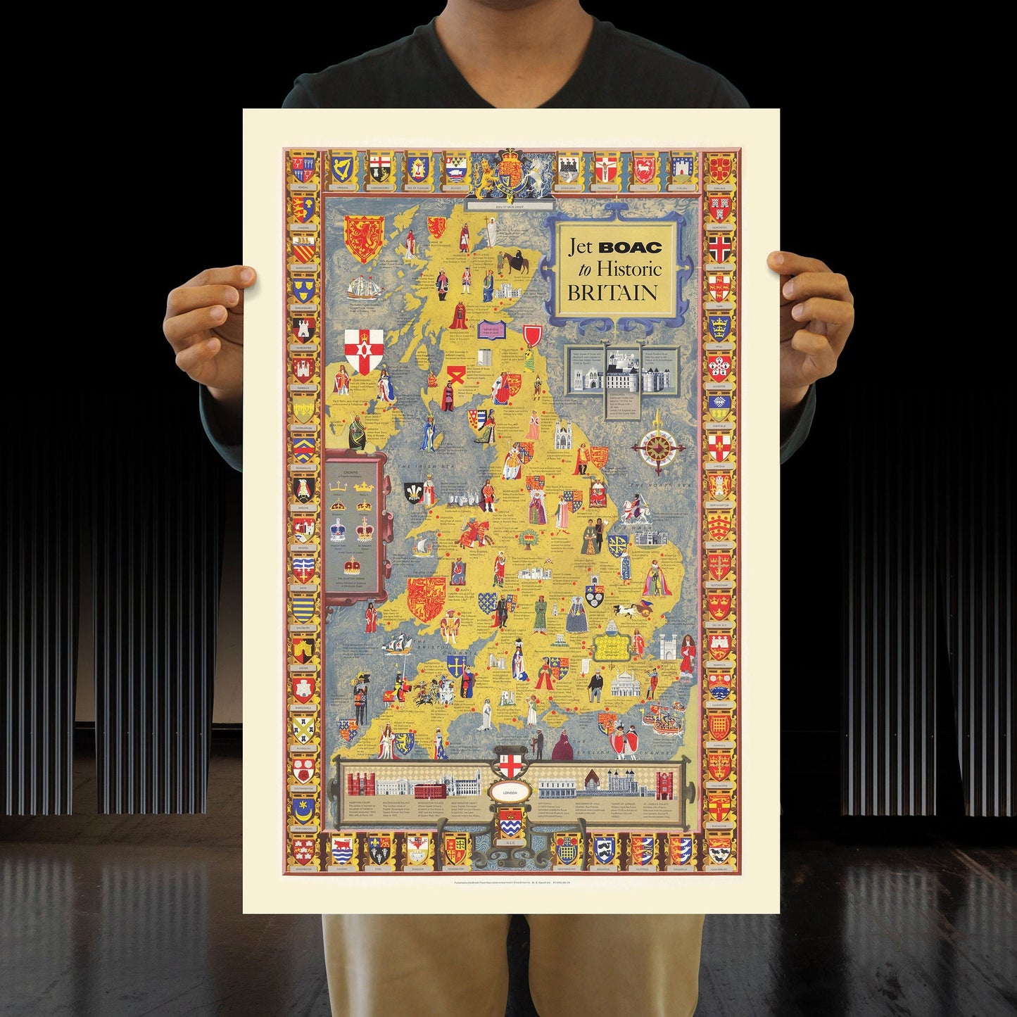 Historic Britain Map - Pictorial Print of the UK